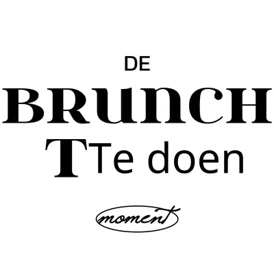 Eenvoudige, strakke tekst in zwart-wit logotype stijl voor brunch café promoties en merchandise