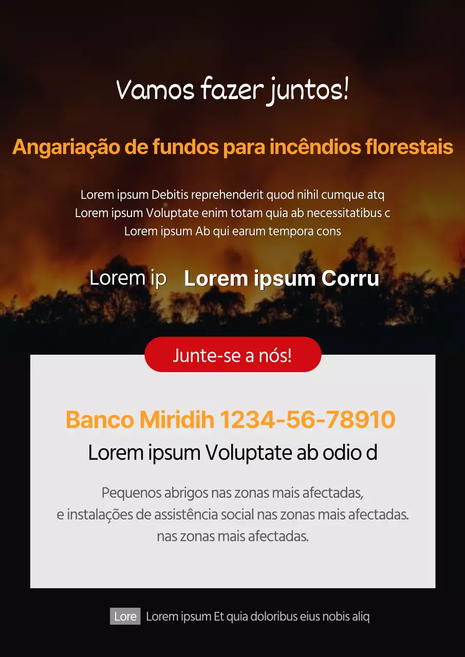 Cartaz de angariação de fundos para incêndios florestais