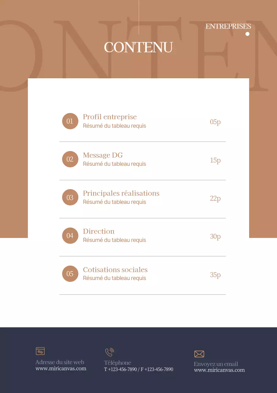 Proposition d'affaires typographique simple et verticale en bleu marine et marron