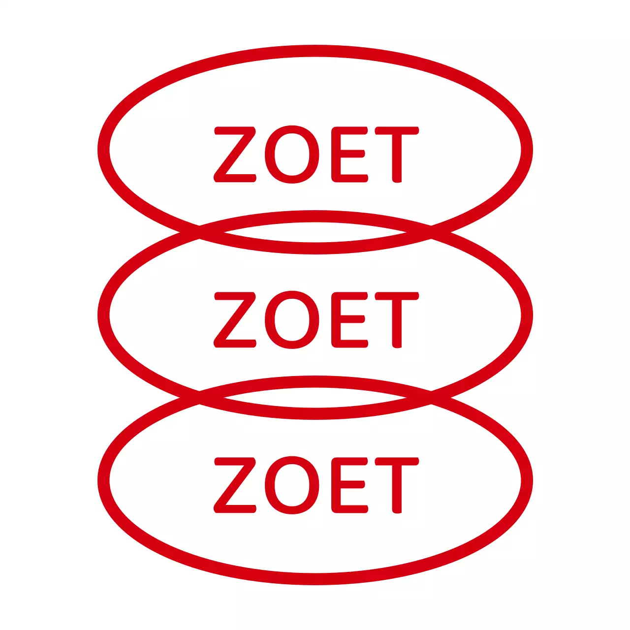 Een eenvoudige combinatie van vormen en tekst in rood met herhaling Stijl Café