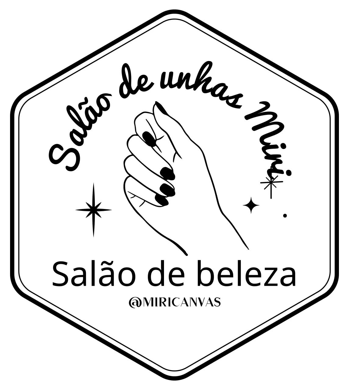 Ilustração de um salão de unhas com crachá na mão