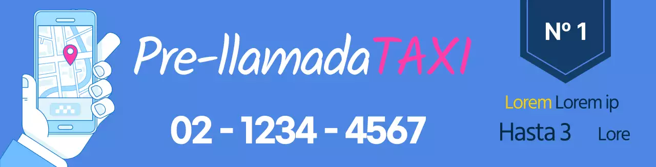 Ilustración de la línea azul Llamar a la promoción de taxis