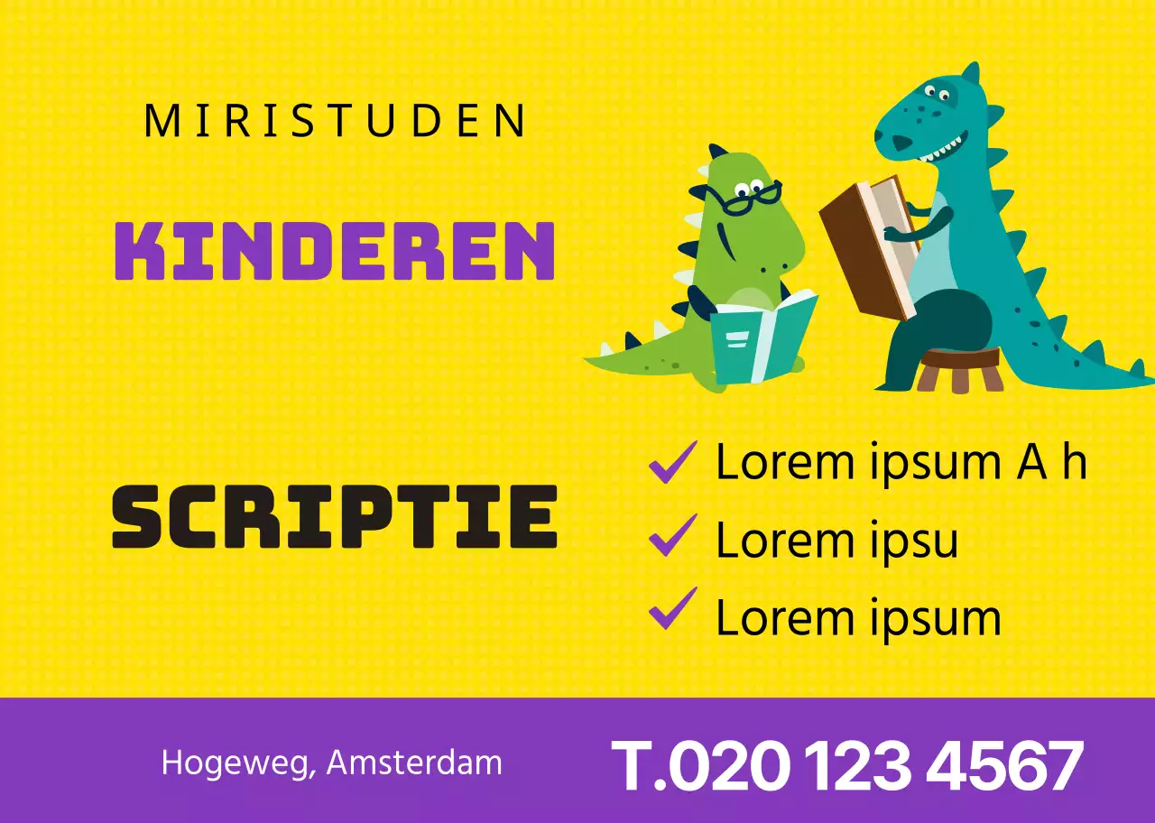 Geel Paars Schattig Dinosaurus Karakter Essay Schrijven School