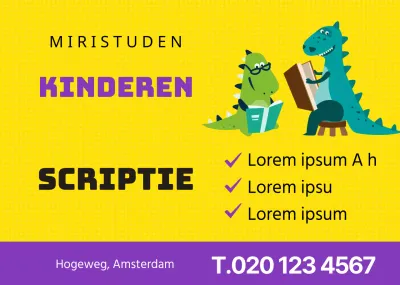 Geel Paars Schattig Dinosaurus Karakter Essay Schrijven School