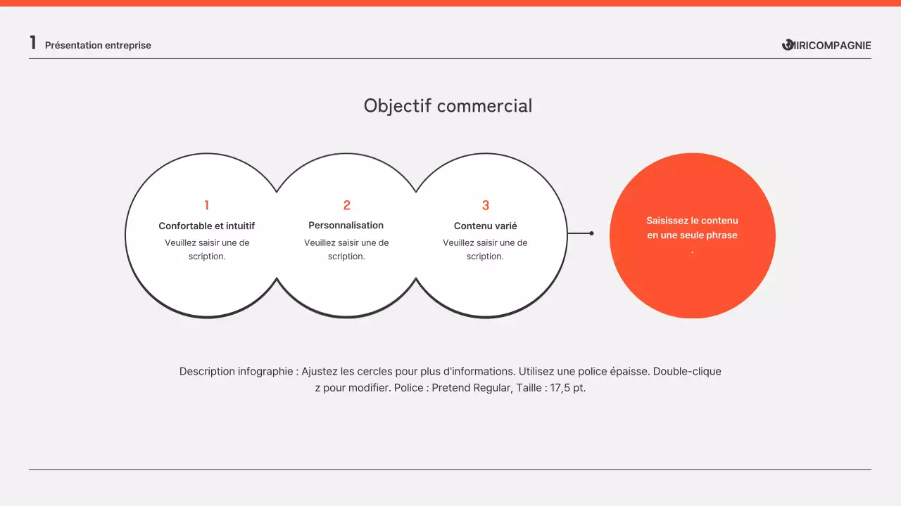 Présentations de rapports d'activité en orange et gris