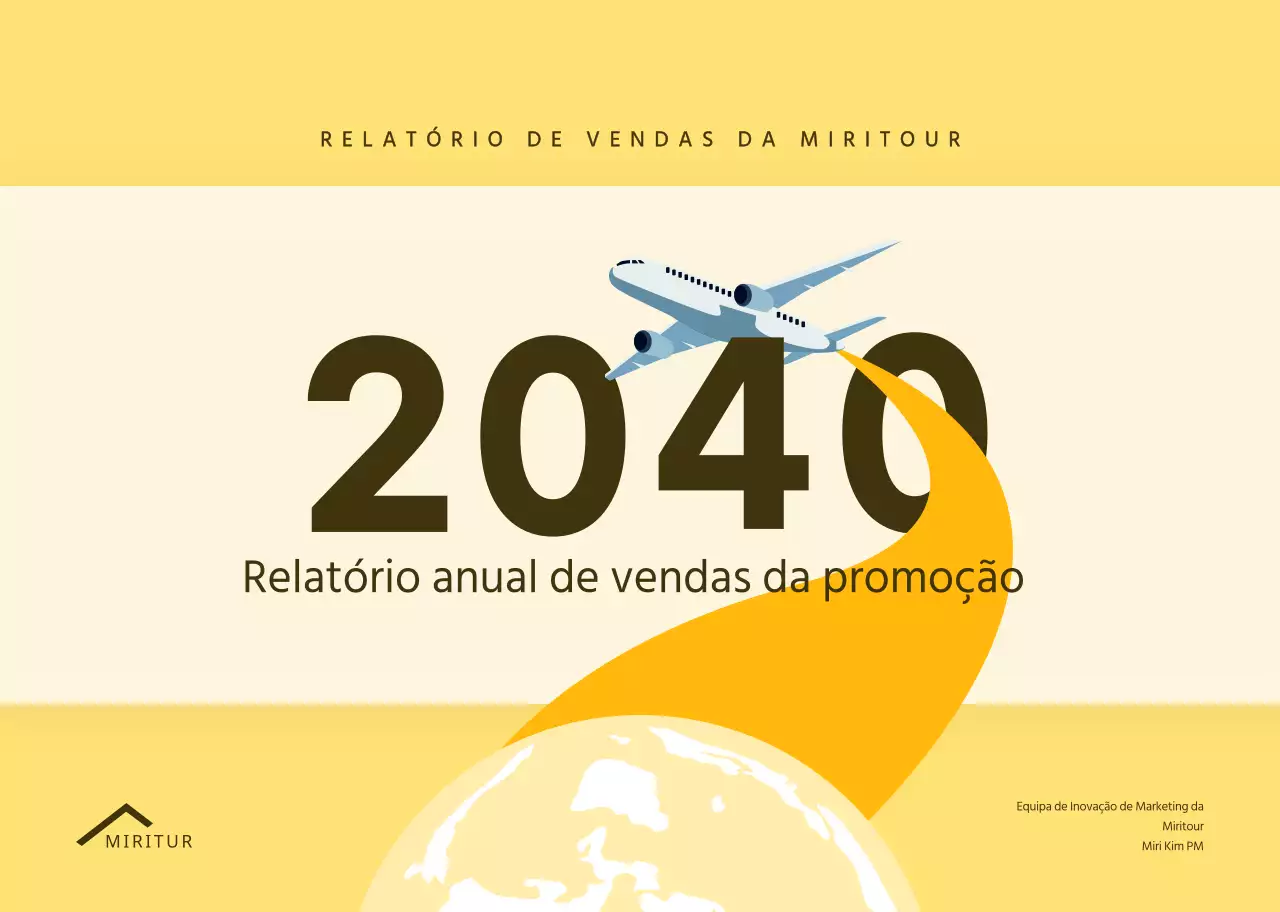 Um relatório de vendas promocional amarelo e limpo