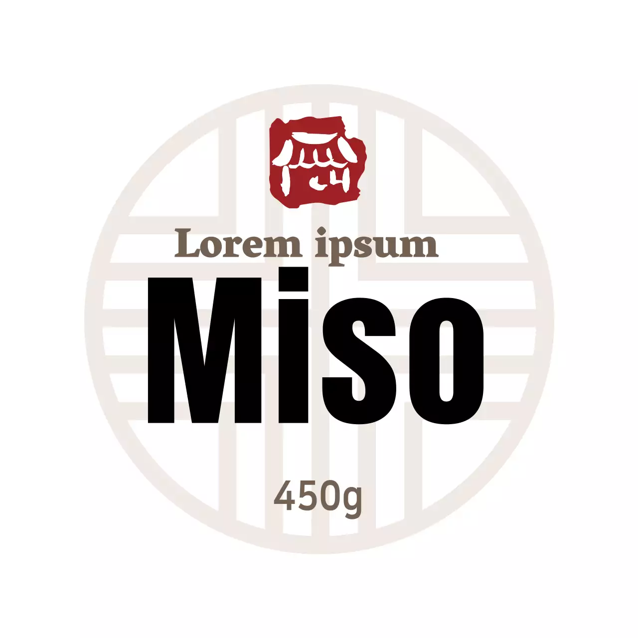 Miso-Aufkleber für einfache weiße Etiketten