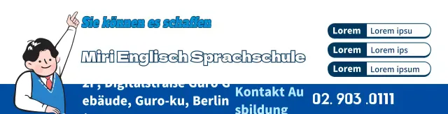 Förderung der Illustrationsschule für blaue Zeichen