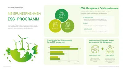 Infografik zum ESG-Management in grüner Farbe