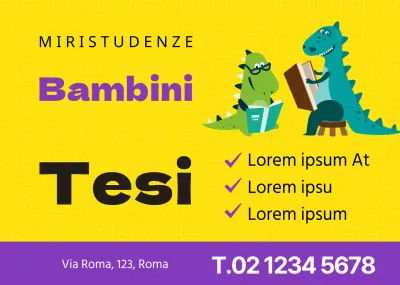 Giallo Viola Carino Dinosauro Carattere Saggio di Scrittura Scuola