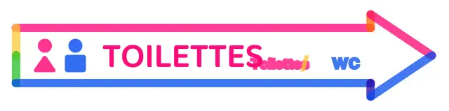Des flèches colorées et mignonnes pour se diriger vers la salle de bains