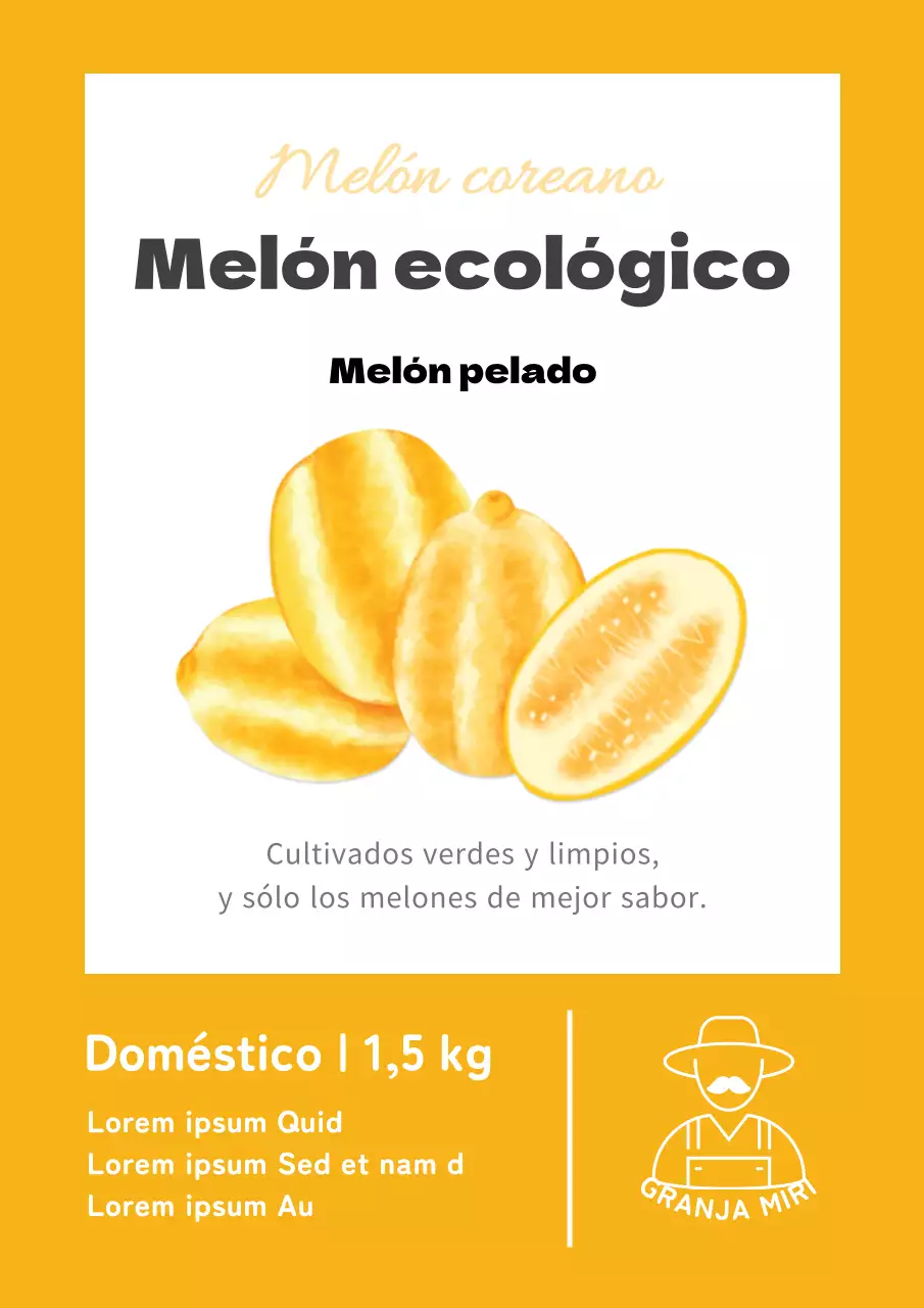 Promover melones de granja sencillos en amarillo