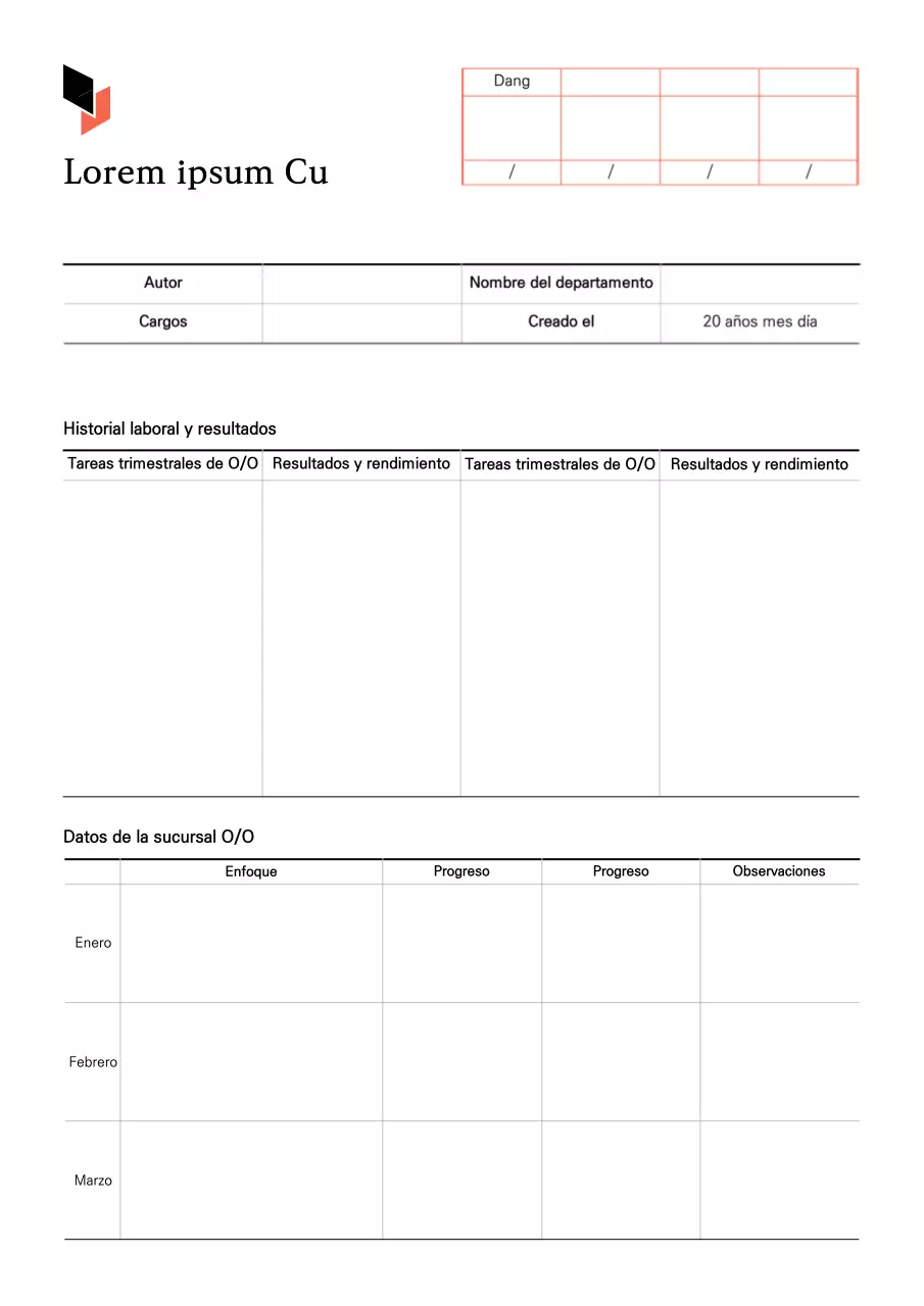 Informes trimestrales limpios en blanco y beige