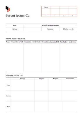 Informes trimestrales limpios en blanco y beige