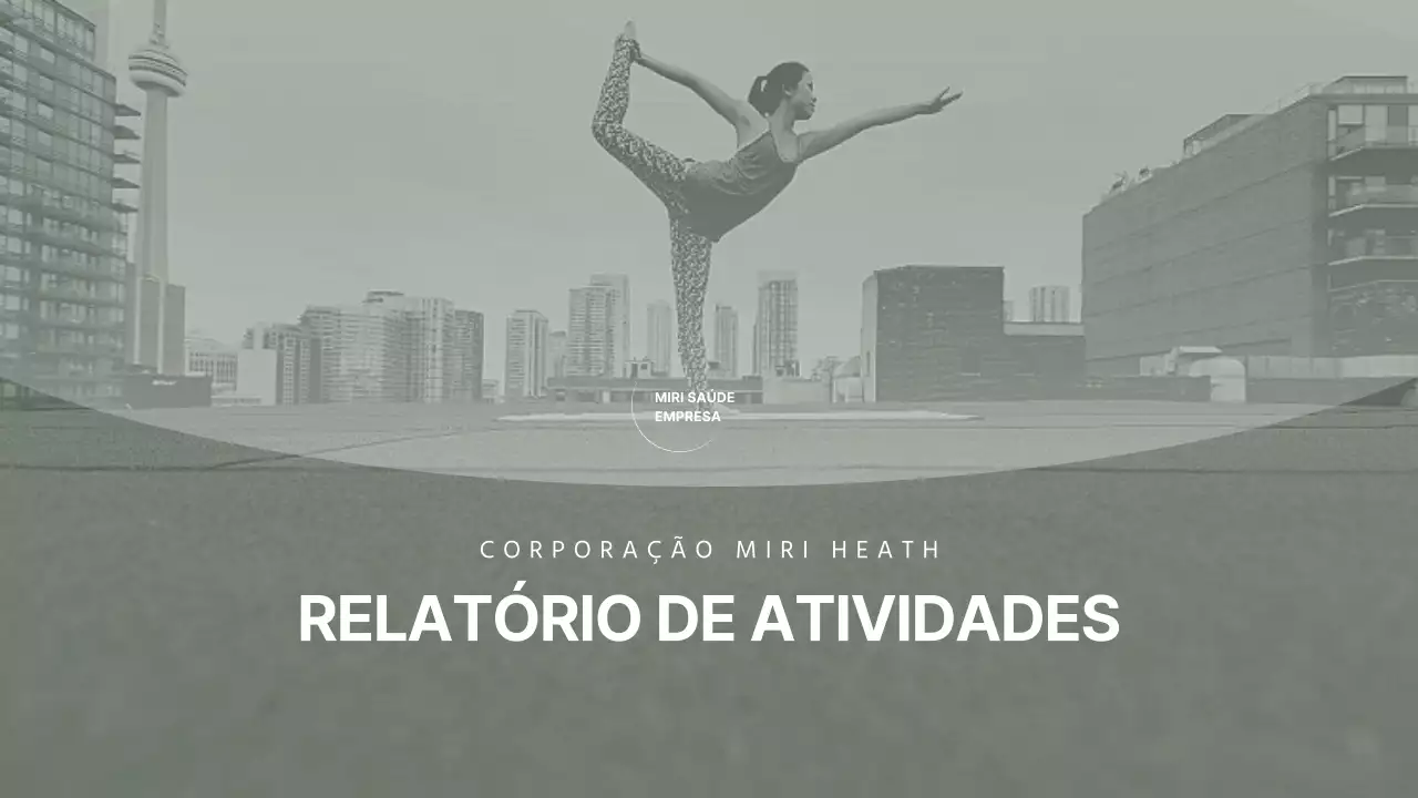Relatório de atividade de empresa de saúde calmo e limpo em tons de verde escuro