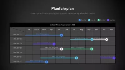 Business-Gantt-Diagramm in Neonblau