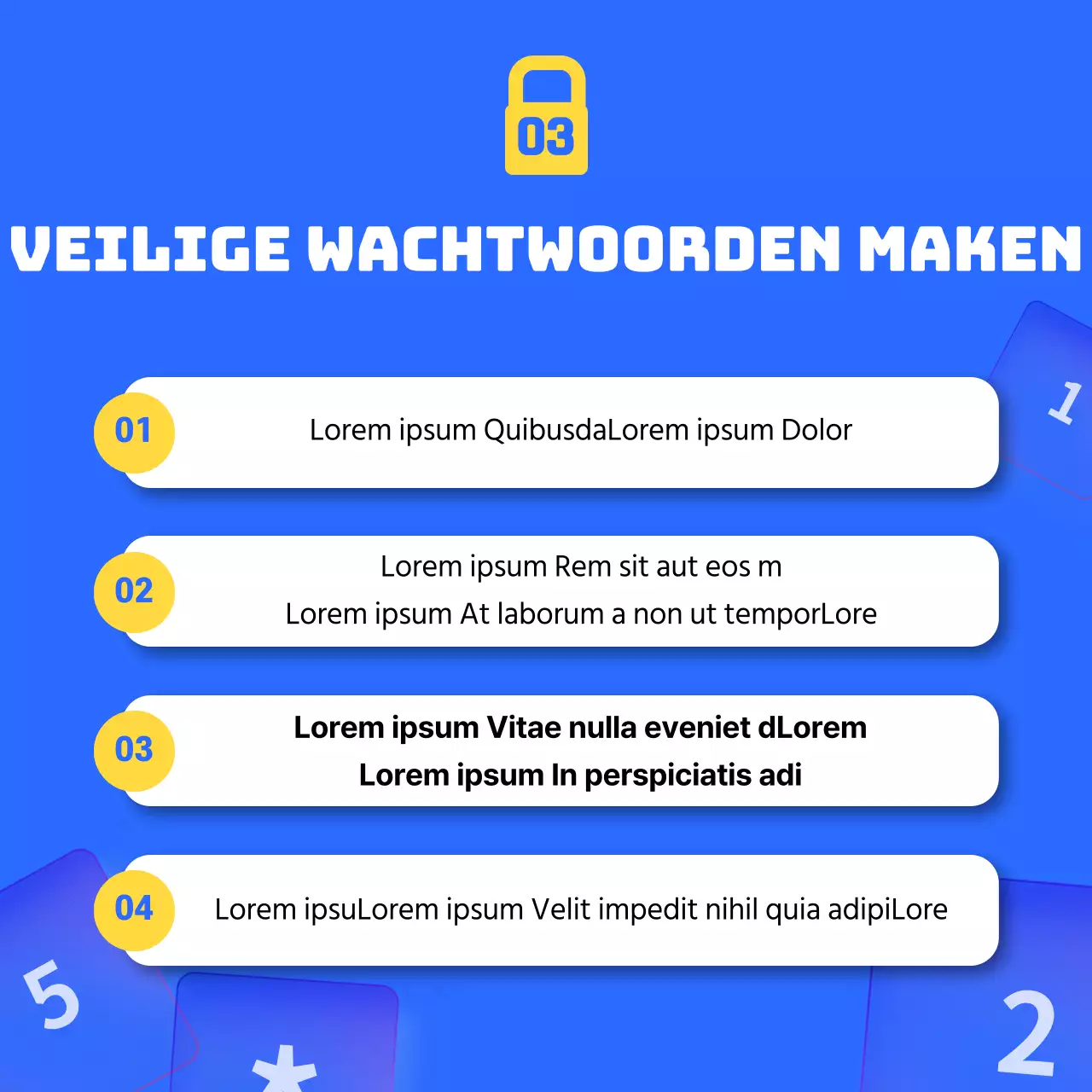 Nette blauwe en gele wachtwoordcombinaties