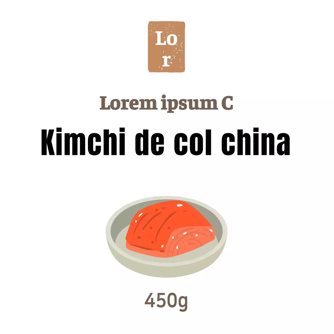Col blanca simple delicatessen kimchi pegatina para guarniciones