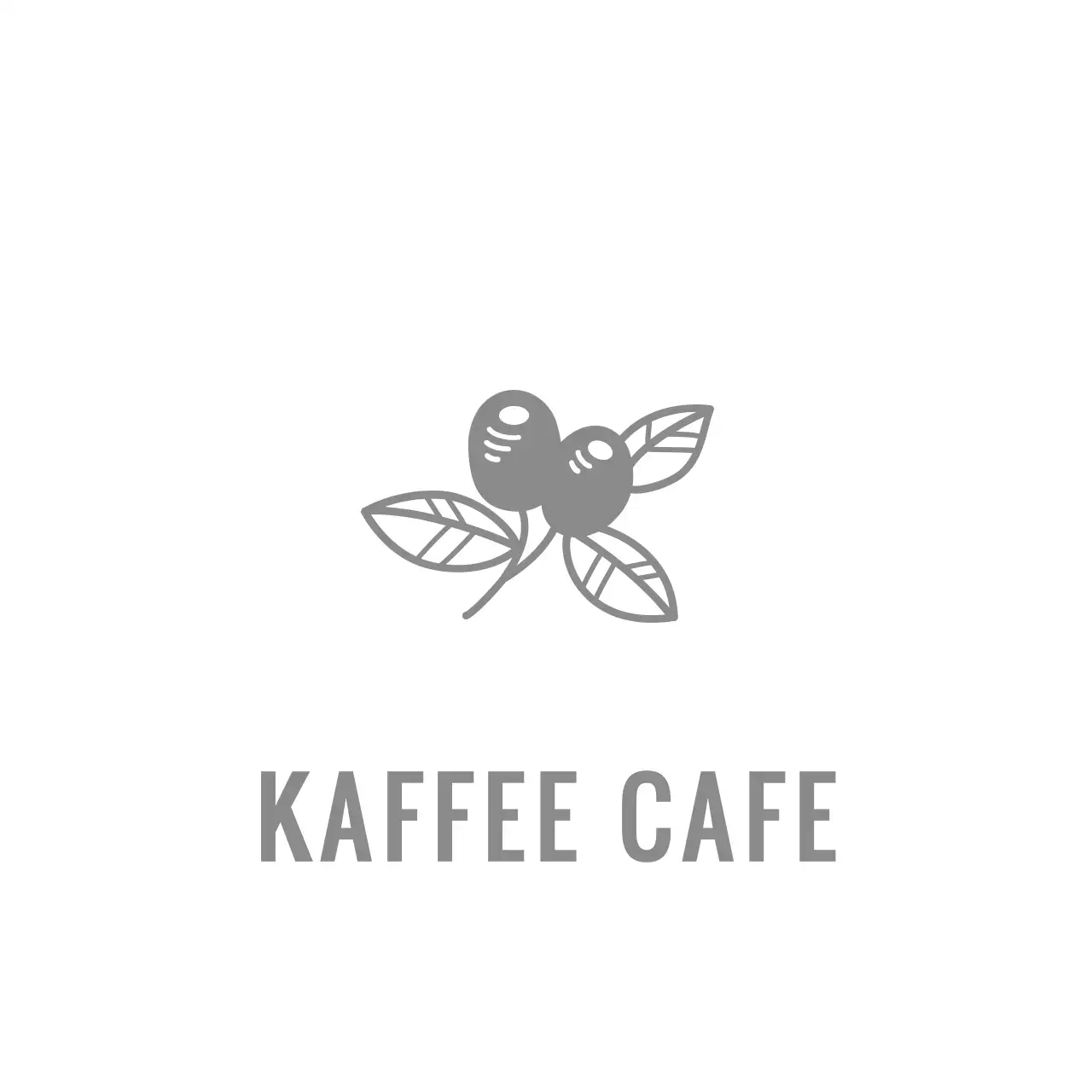 Ein graues, symbolisches Cafe-Logo im Vintage-Stil mit Text