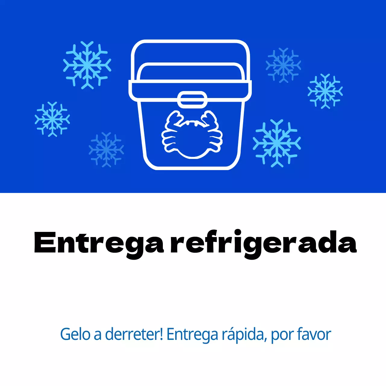 Entrega de marisco refrigerado