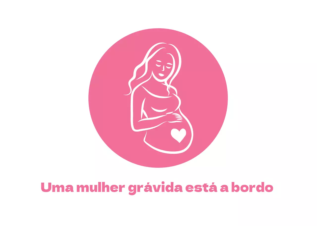 Ícone de linha simples rosa branco Mulheres grávidas a bordo de um veículo