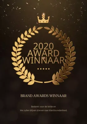 Gouden kroon met zwarte achtergrond Eindejaarsprijzenceremonie