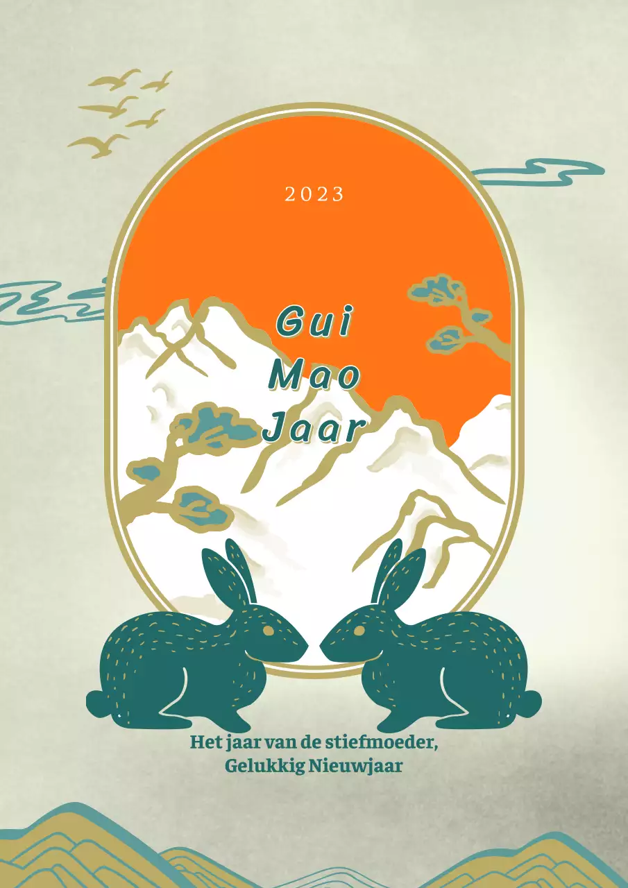 Promoot nieuwjaarsvieringen met een draak in groene en oranje oosterse beelden