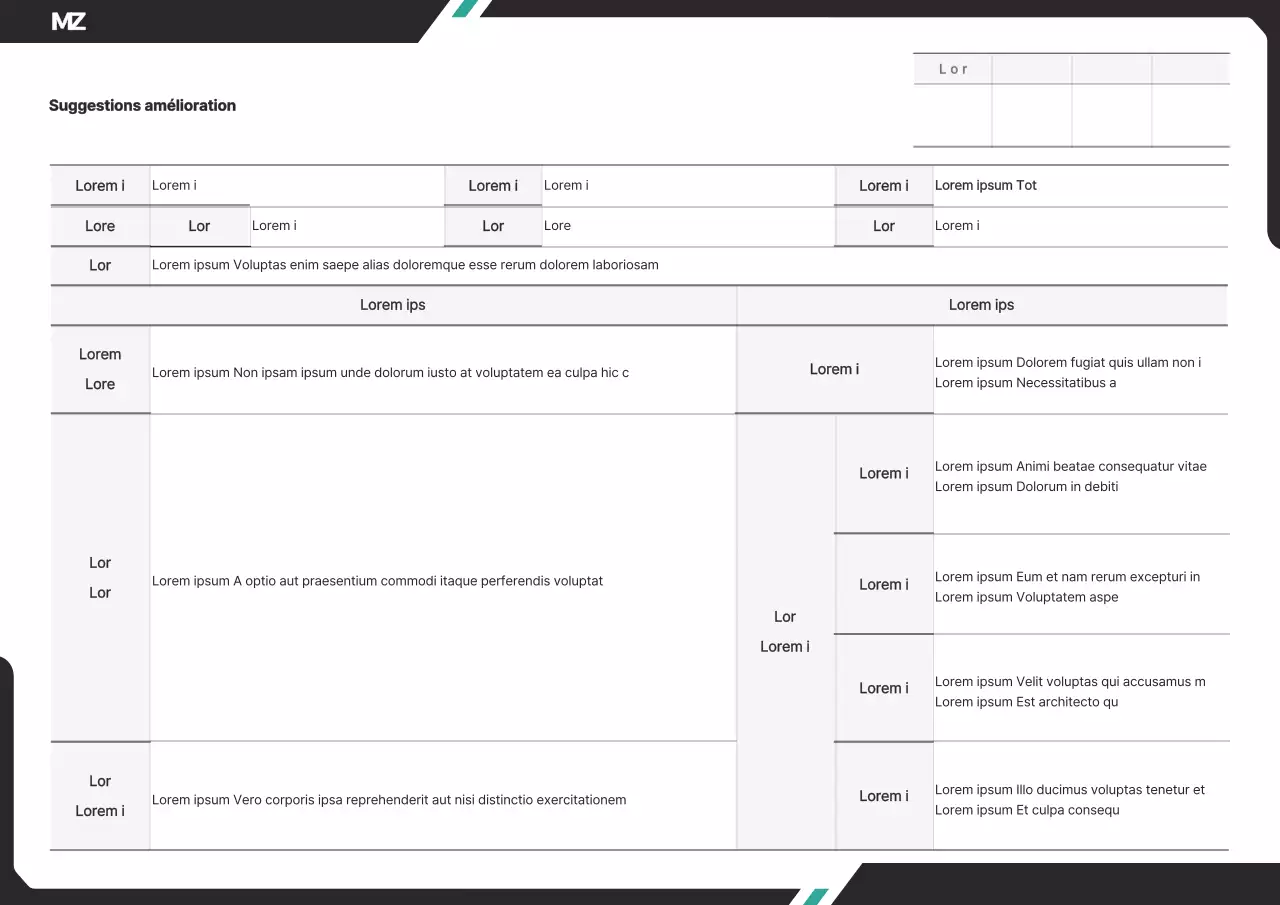 Un concept net, en diagonale, en noir et menthe.