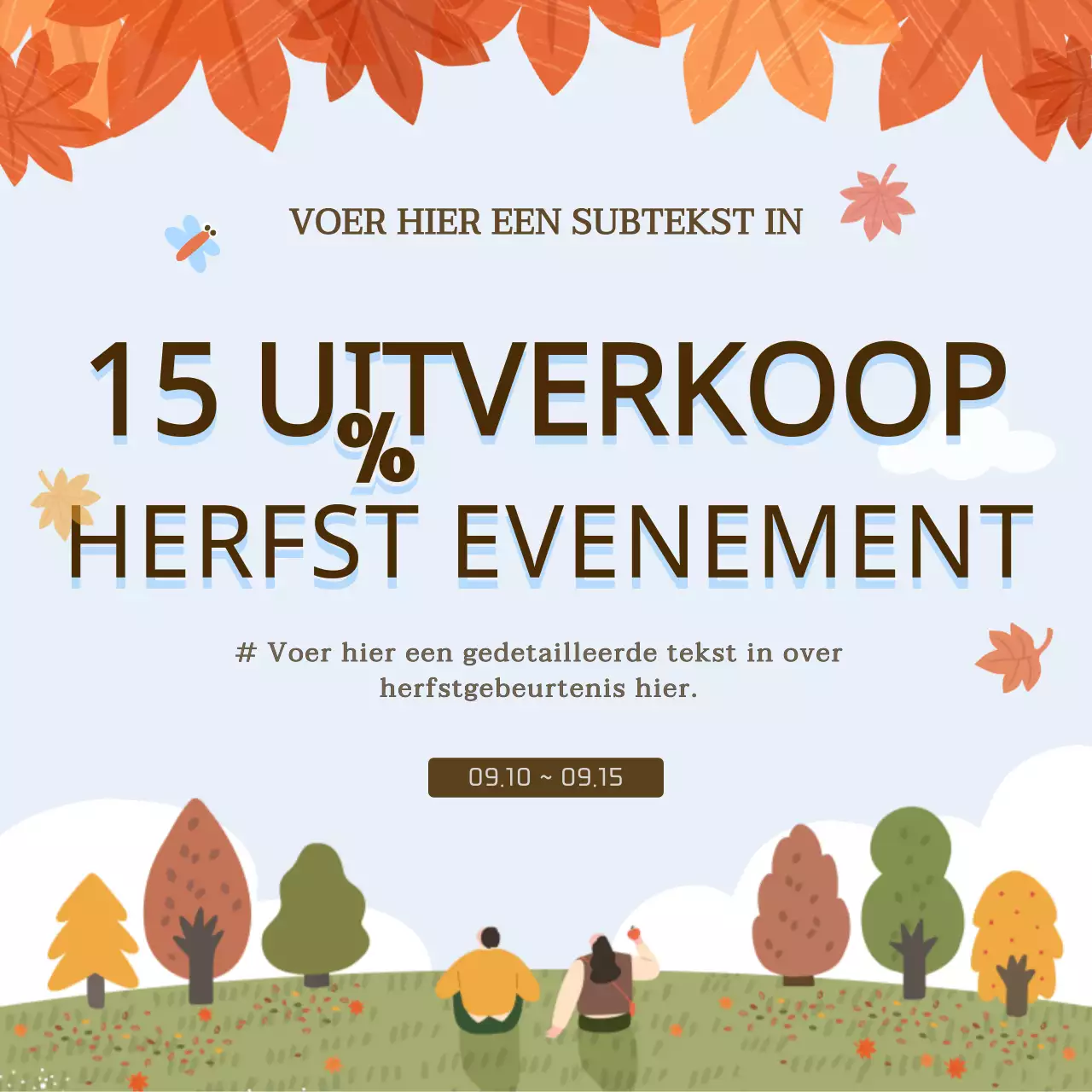 Een gids voor de herfstverkoop met schattige illustraties