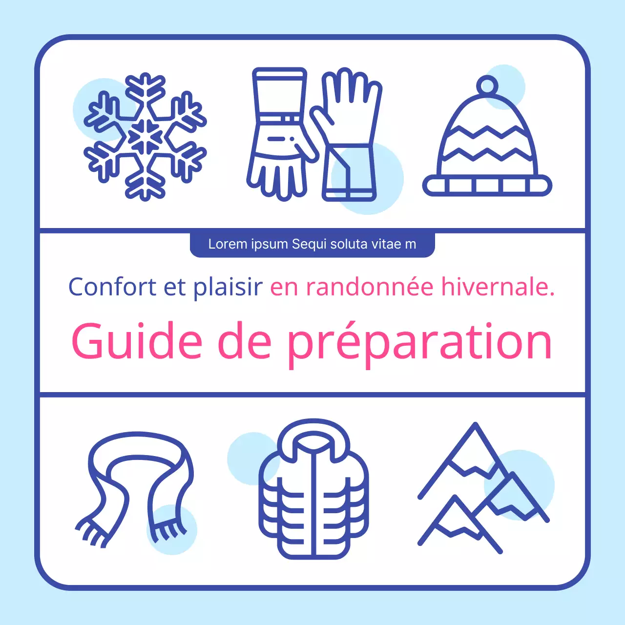 Guide des randonnées pré-hivernales avec l'icône bleue de l'hiver