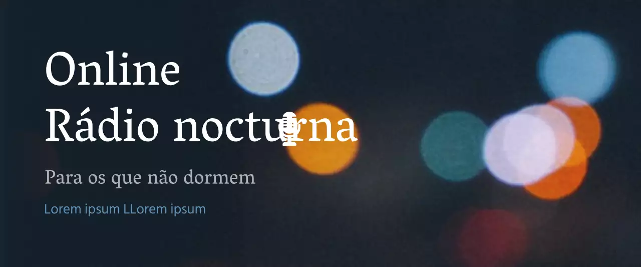 Emoção escura e azul-marinho na rádio nocturna online