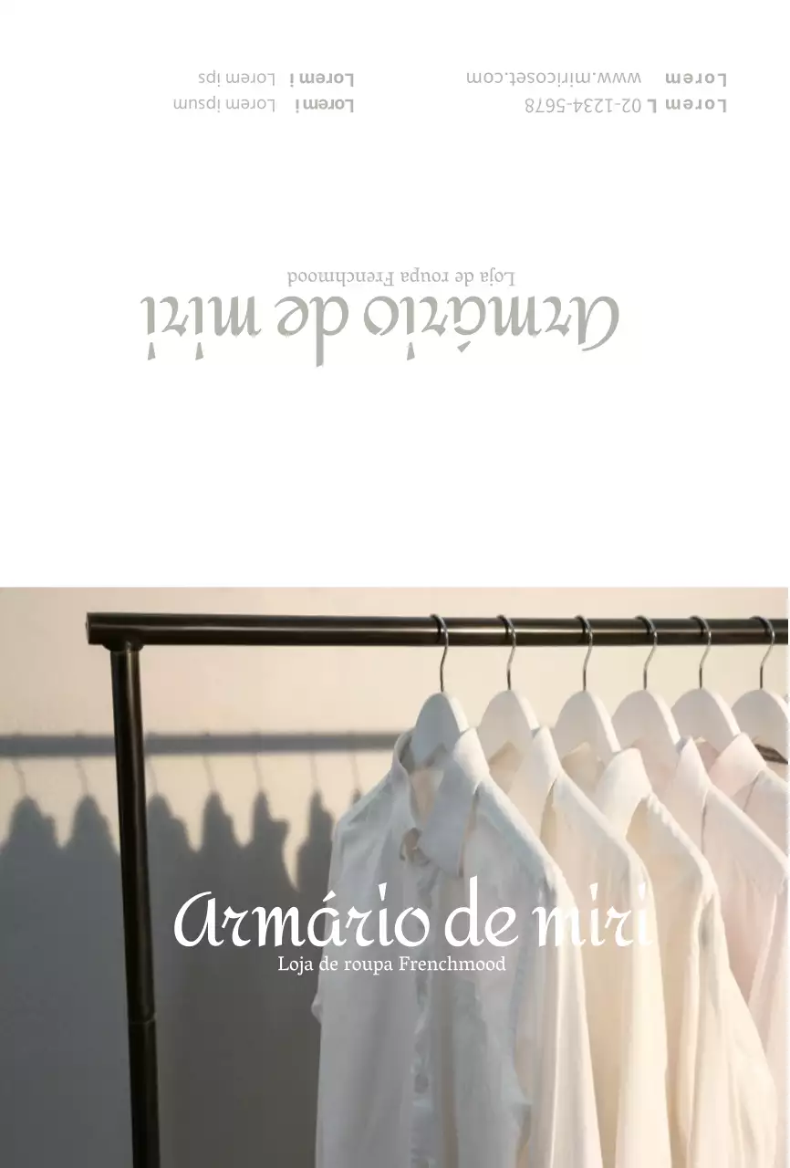 Revisão de uma loja de roupa bege simplesPostal para um evento