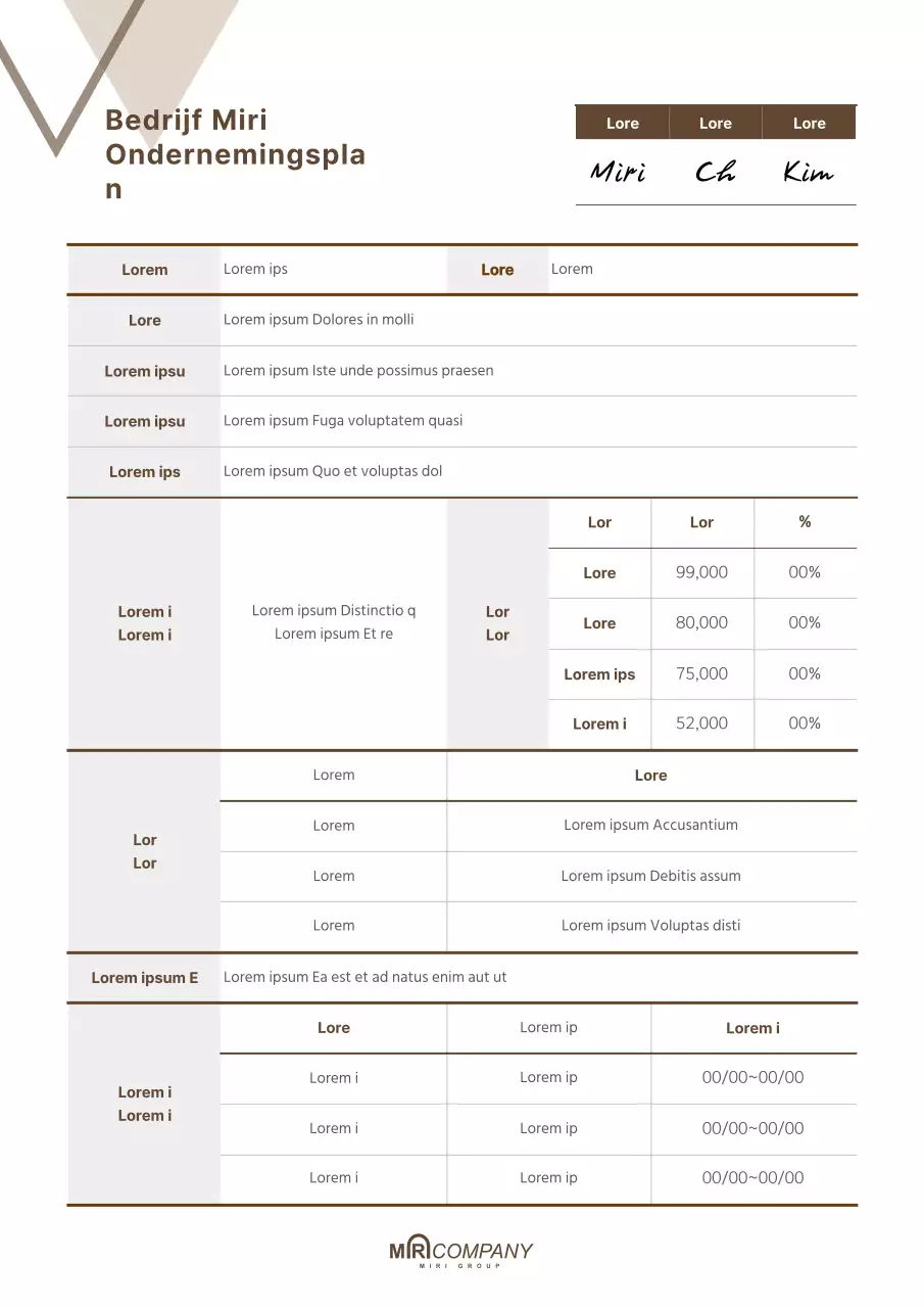 Decoratieve driehoeken in een gedempte bruine kleur voor je businessplan