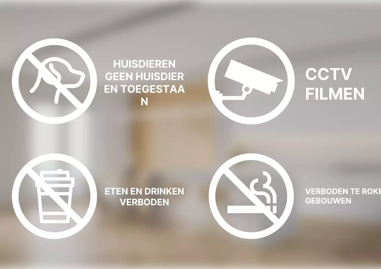 Eenvoudige witte pictogram belettering sticker