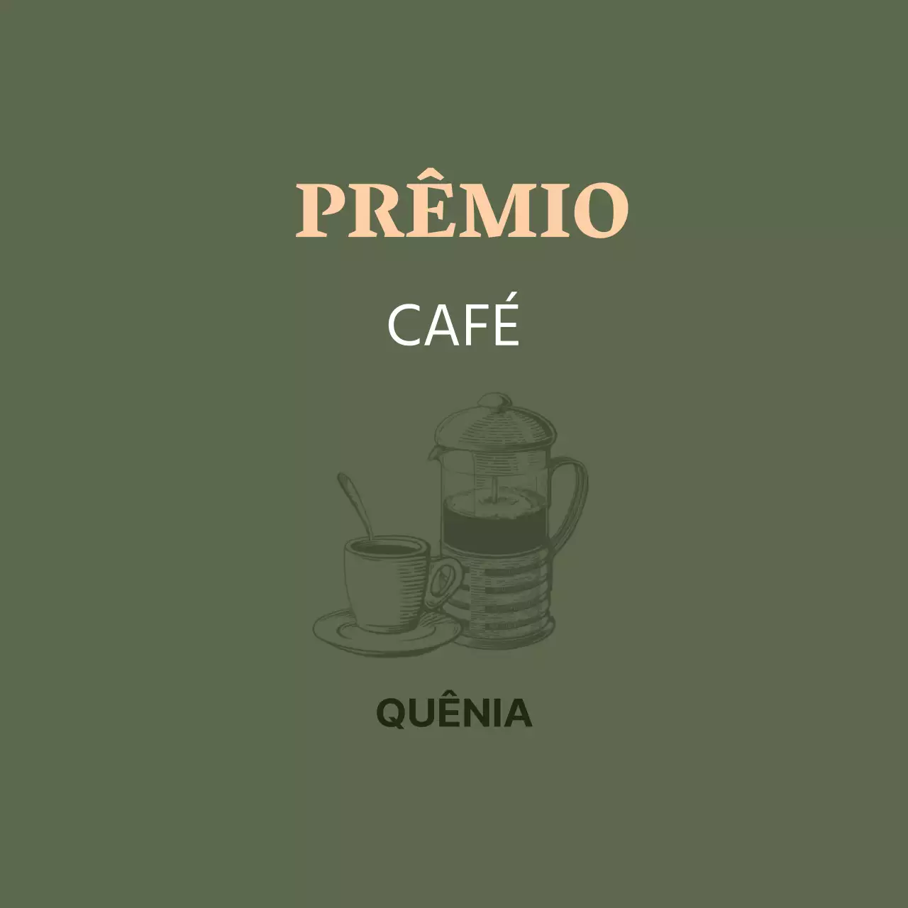 Rótulo de café vintage com ilustração verde