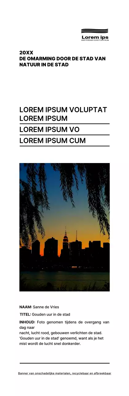 Zwart en eenvoudige tekst lay-out stijl Fototentoonstelling informatiegids