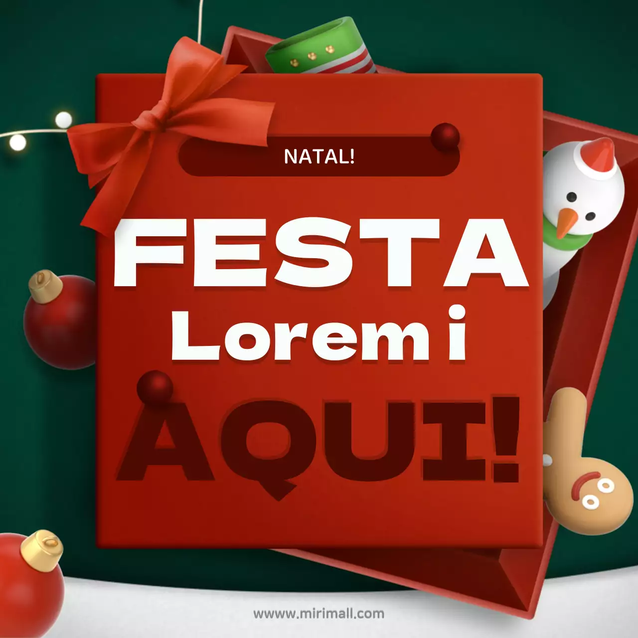 Promover um evento de conceito de caixa de oferta vermelha e verde