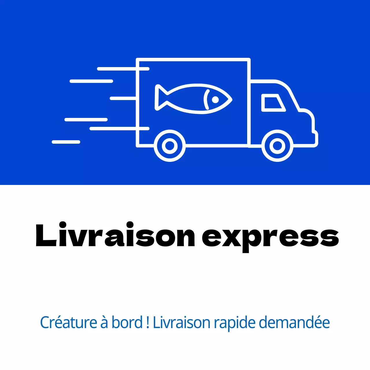 Livraison d'urgence de fruits de mer