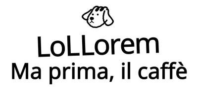 Testo merchandising con illustrazione di un simpatico cucciolo nero