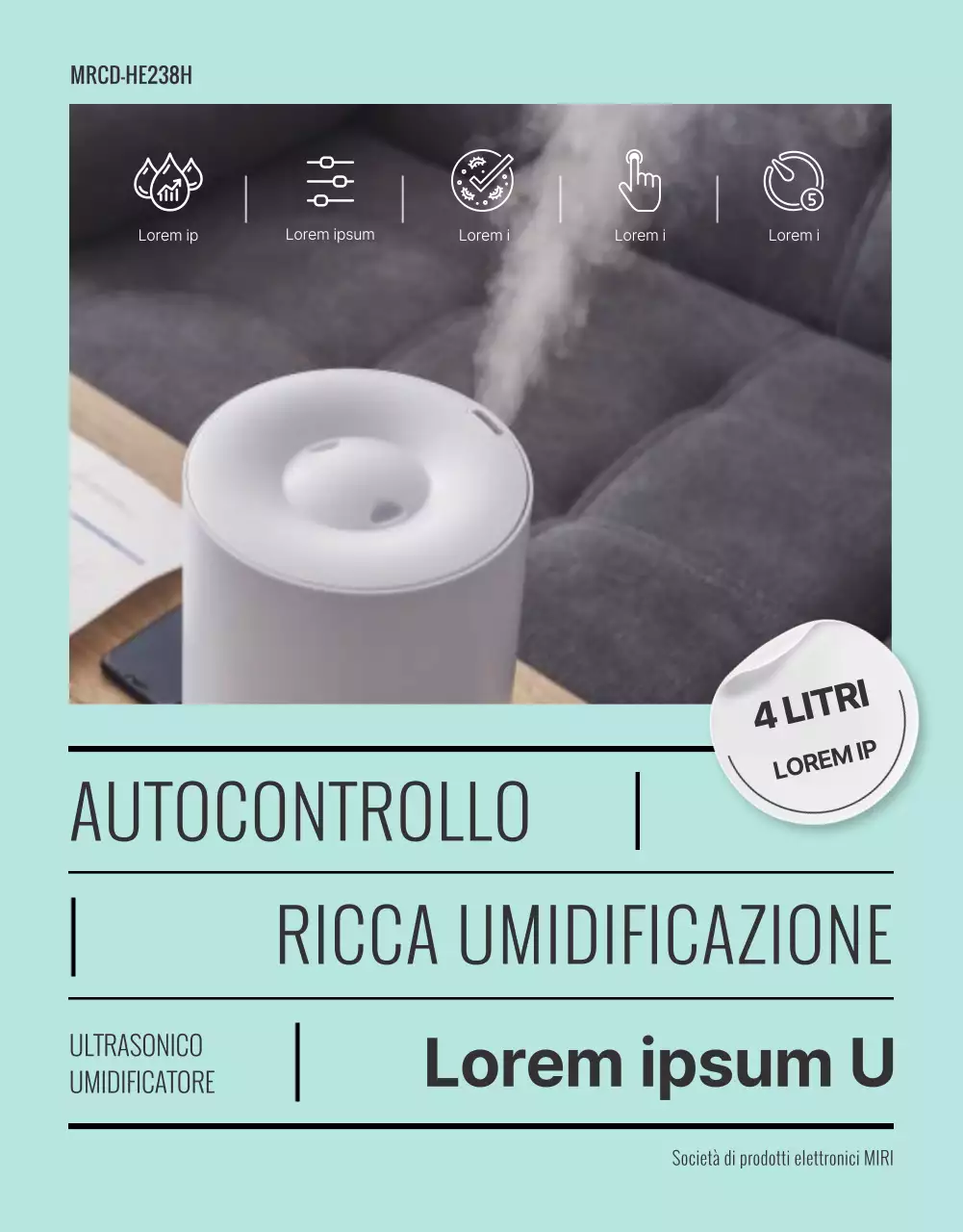 Guida al prodotto per un semplice umidificatore a ultrasuoni color menta