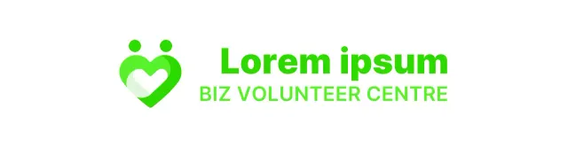 Einfaches herzförmiges Symbol Logo-Stil in grün outreach center Werbematerial