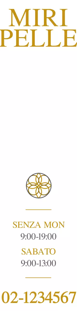 Promozione di uno studio dermatologico con un logo stilizzato in oro e grigio scuro