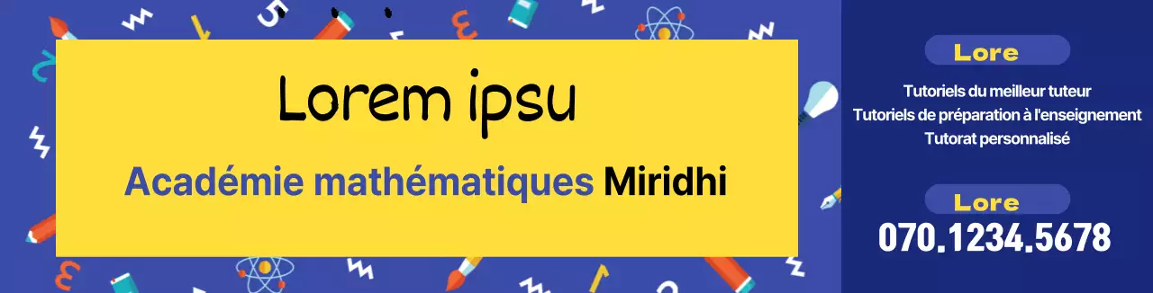 Illustration d'une fenêtre bleue faisant la promotion d'une école de mathématiques