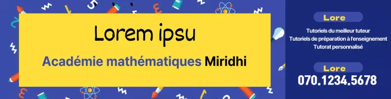 Illustration d'une fenêtre bleue faisant la promotion d'une école de mathématiques