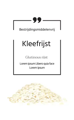 Witregelig eenvoudig etiket voor landbouwproducten