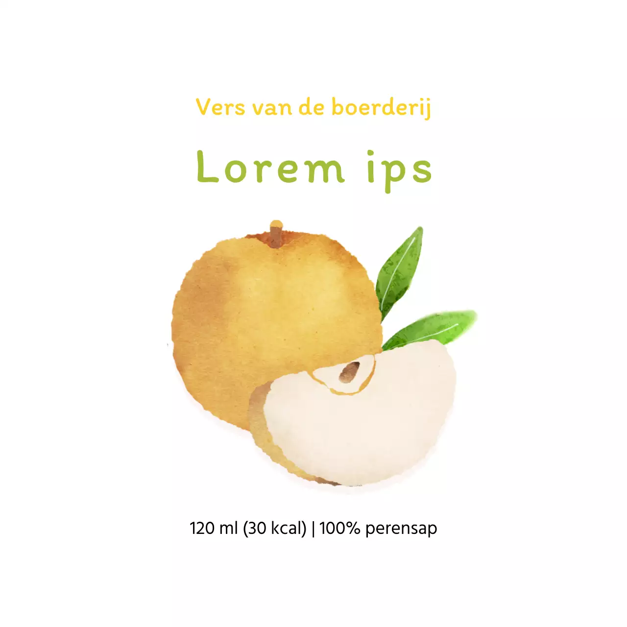 Gele aquarel Voelend Perensap Sticker