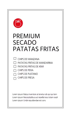 Etiqueta adhesiva blanca simple para chips de fruta