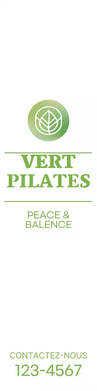 Pour la promotion d'une consultation Pilates avec un concept haut de gamme avec un simple logo vert.