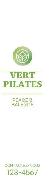 Pour la promotion d'une consultation Pilates avec un concept haut de gamme avec un simple logo vert.
