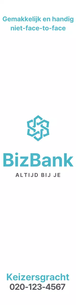 Een bank promoten met een eenvoudig turquoise logo